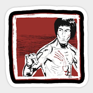 Red Bruce Lee Sticker